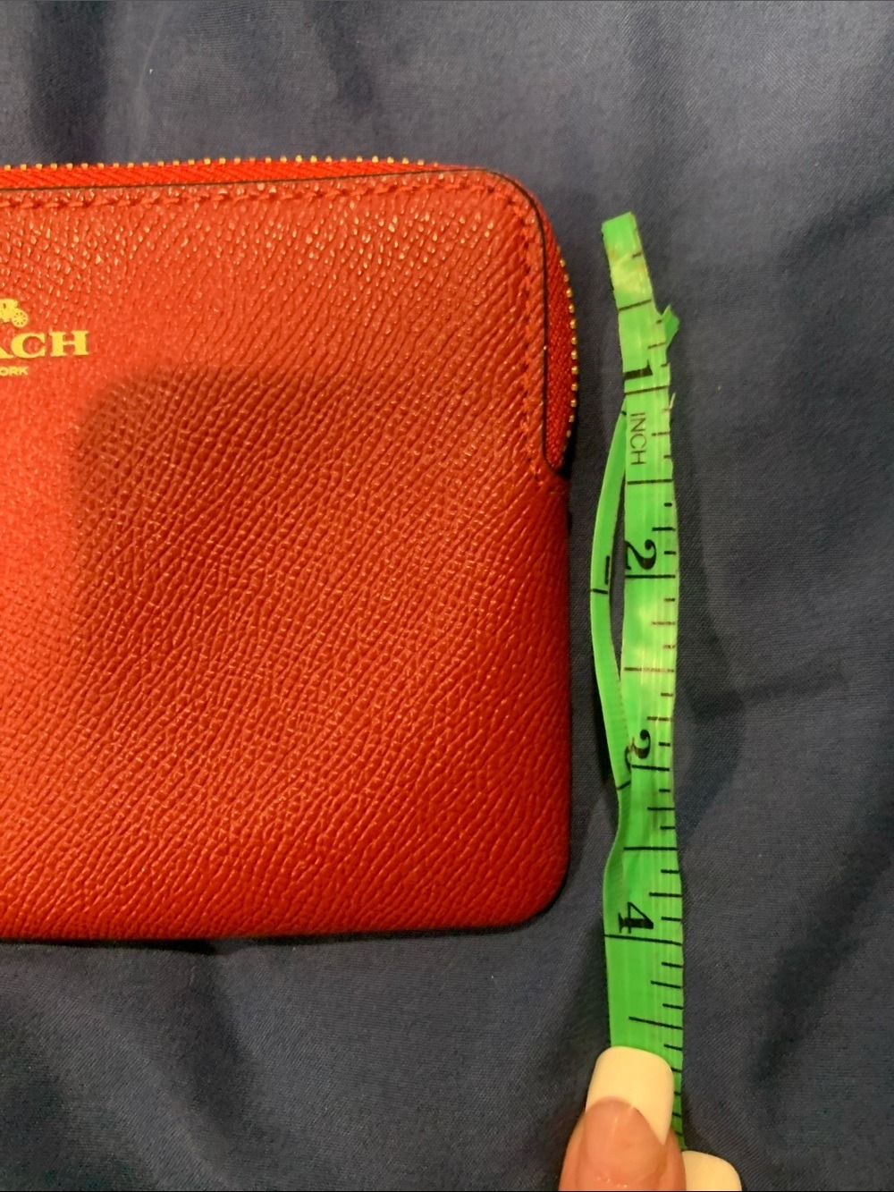 COACH Scarlet Red Pebbled Leather Wristlet - Picture 10 of 10